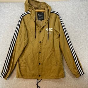 Matix Size M Compton Surf Club Los Angeles • Windbreaker Jacket Brown Snap Close